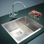 550x455mm Handmade 1.5mm Stainless Steel Undermount / Topmount Kitchen Sink with Square Waste