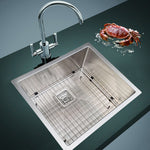 550x455mm Handmade 1.5mm Stainless Steel Undermount / Topmount Kitchen Sink with Square Waste