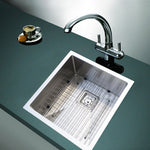 430x455mm Handmade 1.5mm Stainless Steel Undermount / Topmount Kitchen Sink with Square Waste