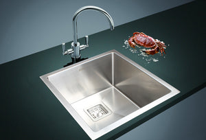 430x455mm Handmade 1.5mm Stainless Steel Undermount / Topmount Kitchen Sink with Square Waste