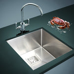 430x455mm Handmade 1.5mm Stainless Steel Undermount / Topmount Kitchen Sink with Square Waste