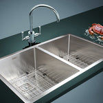 835x505mm Handmade 1.5mm Stainless Steel Undermount / Topmount Kitchen Sink with Square Waste