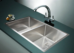 835x505mm Handmade 1.5mm Stainless Steel Undermount / Topmount Kitchen Sink with Square Waste