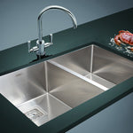 835x505mm Handmade 1.5mm Stainless Steel Undermount / Topmount Kitchen Sink with Square Waste