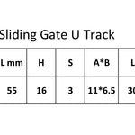 Sliding Gate Hardware Accessories Kit - 2m Track