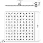 Rain Showerhead -400mm Squared