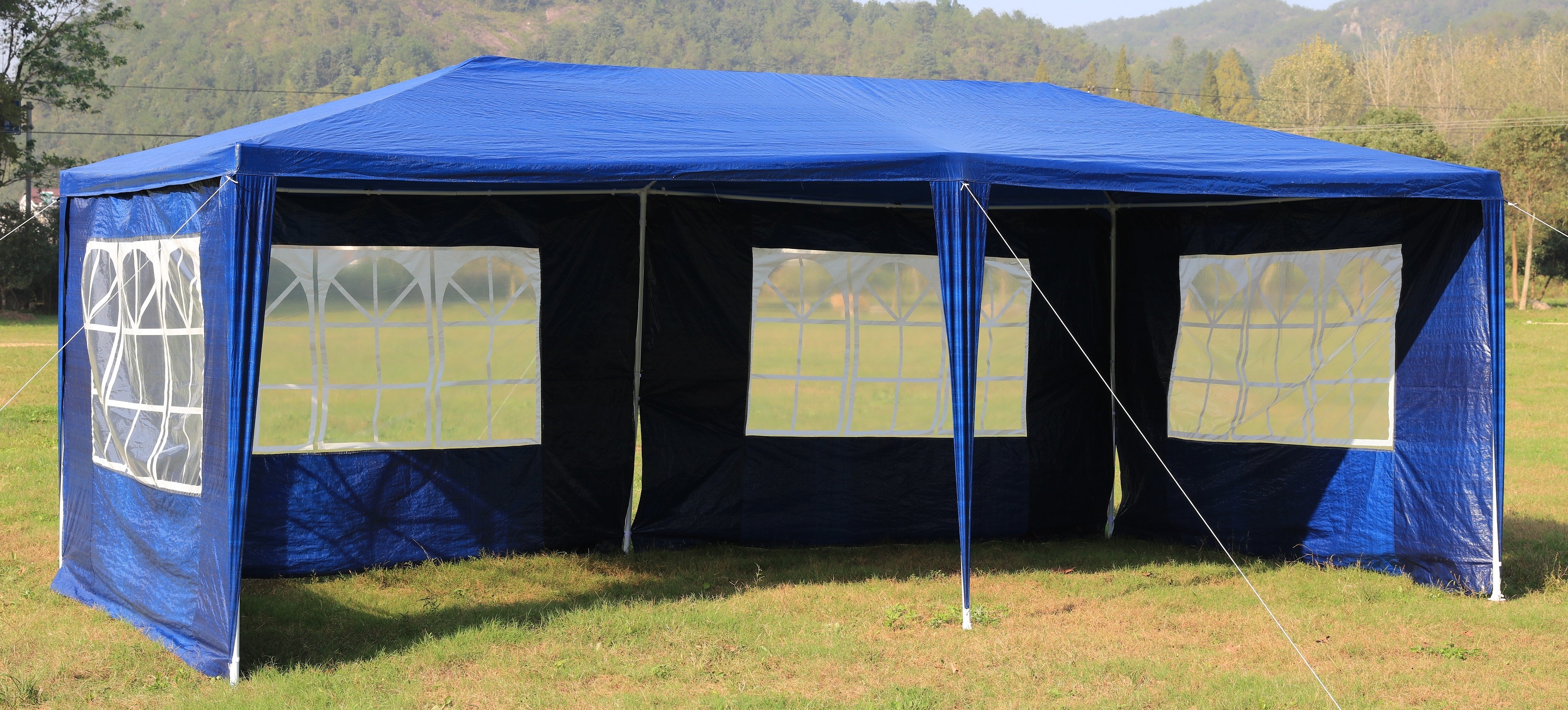 3x6m Gazebo Outdoor Marquee Tent Canopy Blue