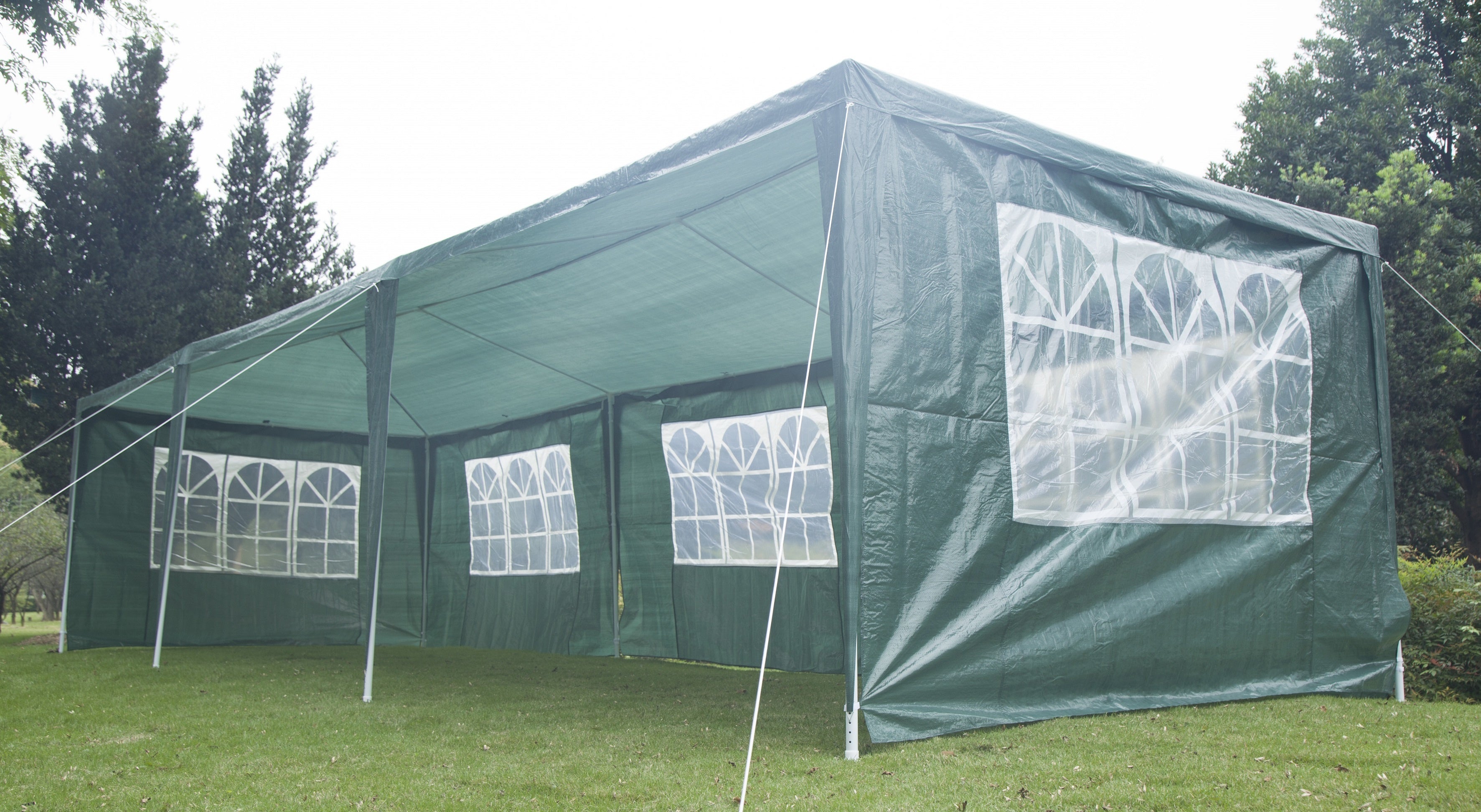 3x9m Wedding Outdoor Gazebo Marquee Tent Canopy Green