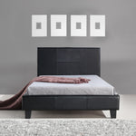 King Single PU Leather Bed Frame Black