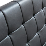 King Single PU Leather Deluxe Bed Frame Black