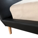 Queen PU Leather Deluxe Bed Frame Black