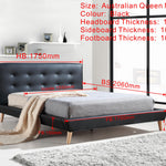 Queen PU Leather Deluxe Bed Frame Black