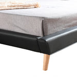 King PU Leather Deluxe Bed Frame Black