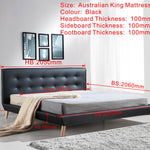 King PU Leather Deluxe Bed Frame Black