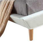 Double PU Leather Deluxe Bed Frame White
