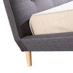 King Linen Fabric Deluxe Bed Frame Grey