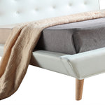 King PU Leather Deluxe Bed Frame White
