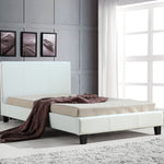 King Single PU Leather Bed Frame White