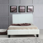 King Single PU Leather Bed Frame White