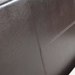 King Single PU Leather Bed Frame Brown
