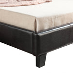 King Single PU Leather Bed Frame Brown