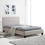 King Single Linen Fabric Bed Frame Beige