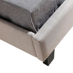 King Single Linen Fabric Bed Frame Beige