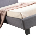 King Single Linen Fabric Bed Frame Grey