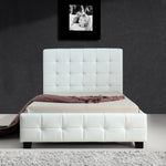 King Single PU Leather Deluxe Bed Frame White
