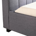 King Single Linen Fabric Deluxe Bed Frame Grey