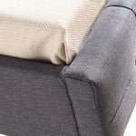 King Single Linen Fabric Deluxe Bed Frame Grey