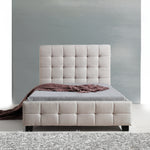 King Single Linen Fabric Deluxe Bed Frame Beige