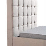 King Single Linen Fabric Deluxe Bed Frame Beige