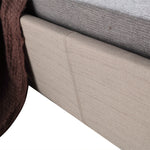 King Single Linen Fabric Deluxe Bed Frame Beige