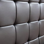 King Single PU Leather Deluxe Bed Frame Brown
