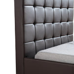 King Single PU Leather Deluxe Bed Frame Brown