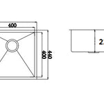 Stainless Steel Sink - 865 x 440mm