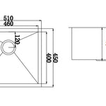 Stainless Steel Sink - 510x450mm