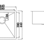 Stainless Steel Sink - 440 x 440mm