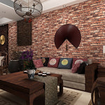 10m 3D Red Brick Print Theme Wallpaper