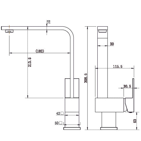 Kitchen Mixer Tap Faucet - Laundry Bathroom Sink