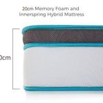 Palermo Queen 20cm Memory Foam and Innerspring Hybrid Mattress