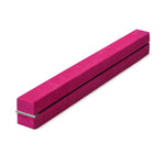 2.45m (8FT) Gymnastics Folding Balance Beam Pink Synthetic Suede