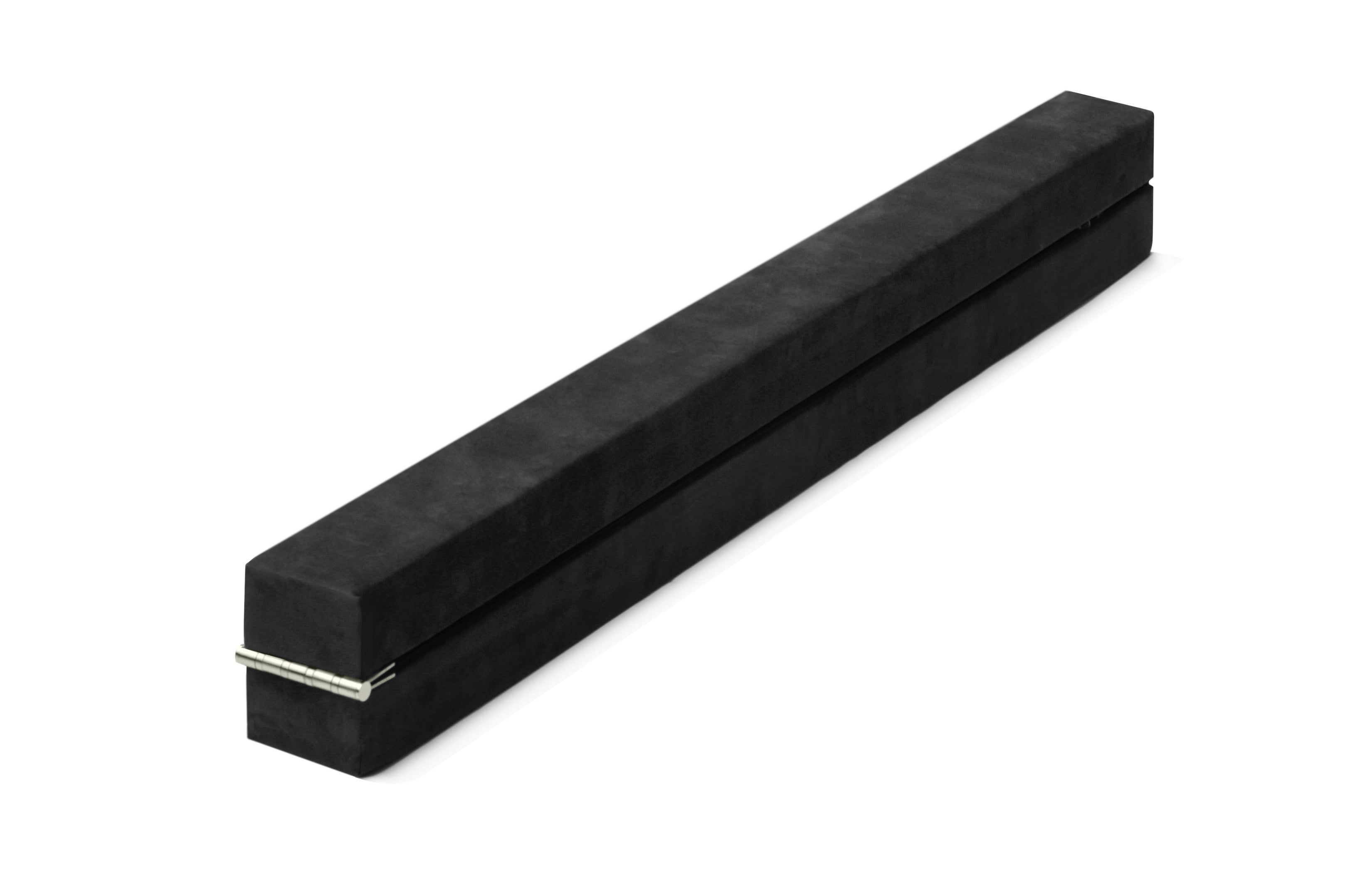 2.45m (8FT) Gymnastics Folding Balance Beam Black Synthetic Suede