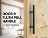 Carbon Steel Door Handle & Flush Pull Wood Door Gate Hardware 12"