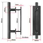 Carbon Steel Door Handle & Flush Pull Wood Door Gate Hardware 12"