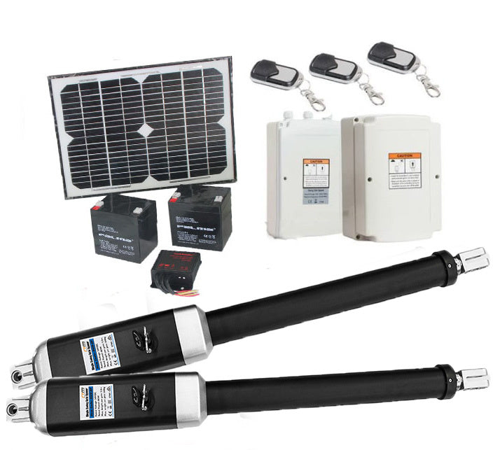 1000KG 10W Solar Double Swing Auto Motor Remote Gate Opener