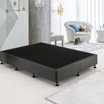 Palermo King Single Ensemble Bed Base Platinum Graphite Linen Fabric