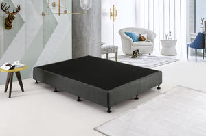 Palermo King Single Ensemble Bed Base Platinum Graphite Linen Fabric