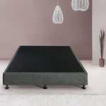 Palermo King Single Ensemble Bed Base Platinum Graphite Linen Fabric